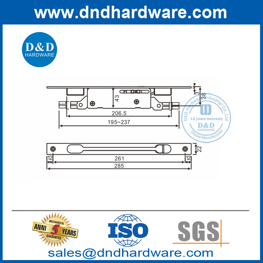 Baut Siram Aksi Ganda Stainless Steel untuk Pintu Logam Berongga-DDDB022-B