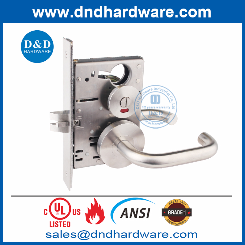 用于前门的安全 SS304 ANSI 1 级插芯锁-DDAL22 F22