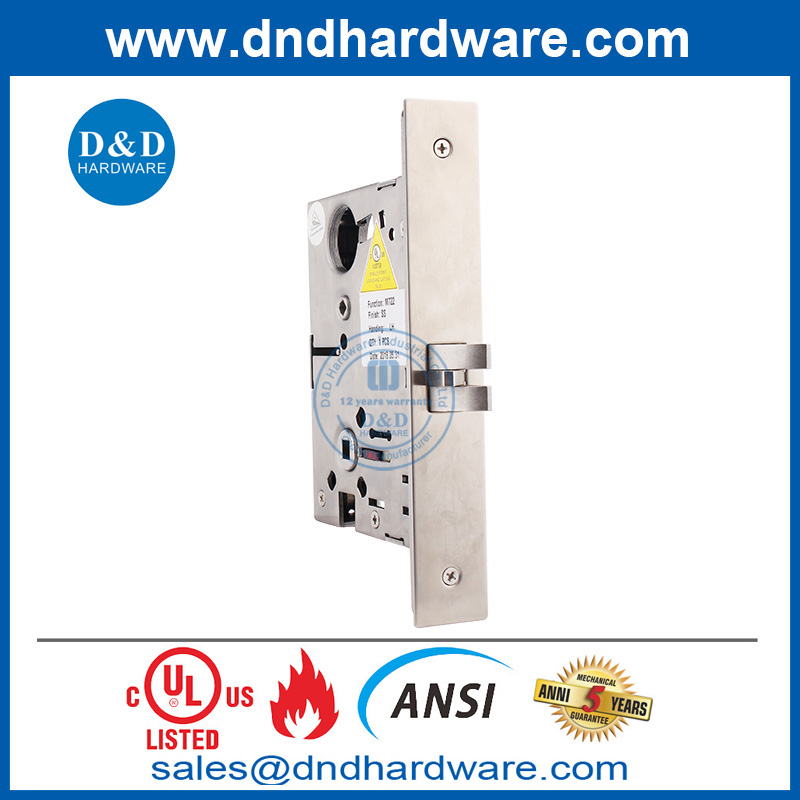 用于前门的安全 SS304 ANSI 1 级插芯锁-DDAL22 F22