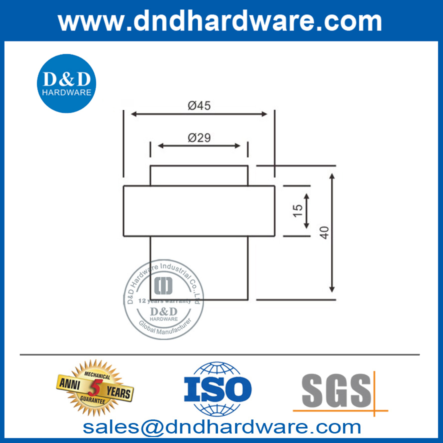 フロントドア用シルバーステンレススチールラバードアストッパー-DDDS007