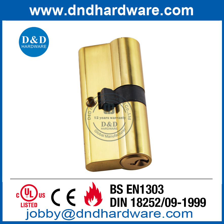 EN 1303 实心黄铜抛光黄铜双缸锁-DDLC003
