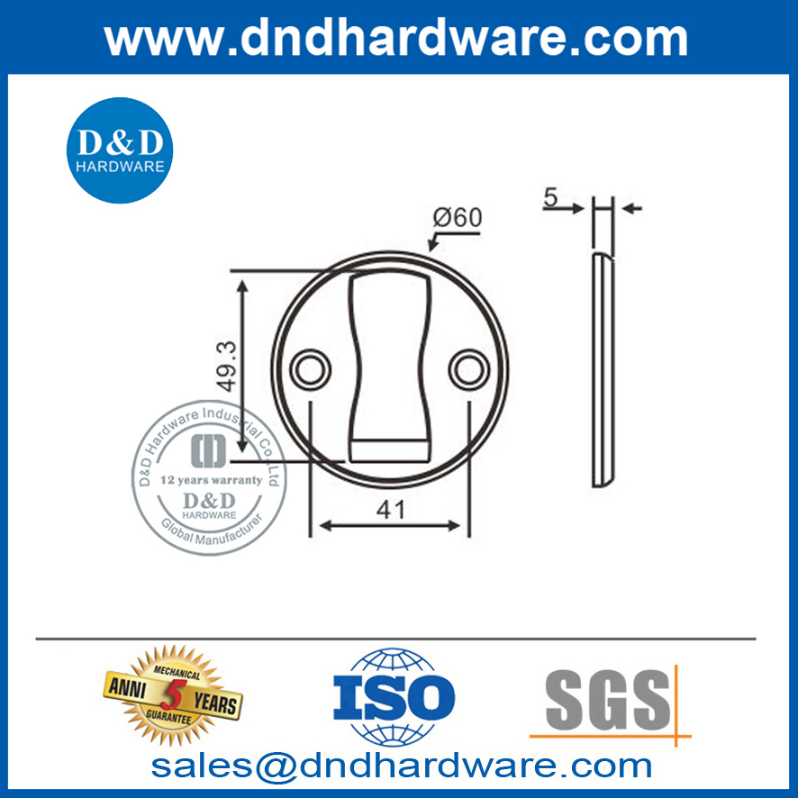 Suporte de batente de porta comercial magnético oculto de liga de zinco de segurança-DDDS036