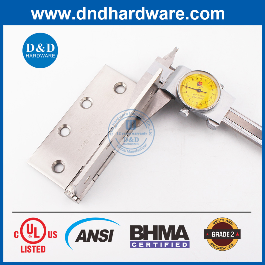 ANSI / BHMA GRADO 2-SS304 Bisagra de puerta resistente al fuego -4.5x4.5x3.4mm