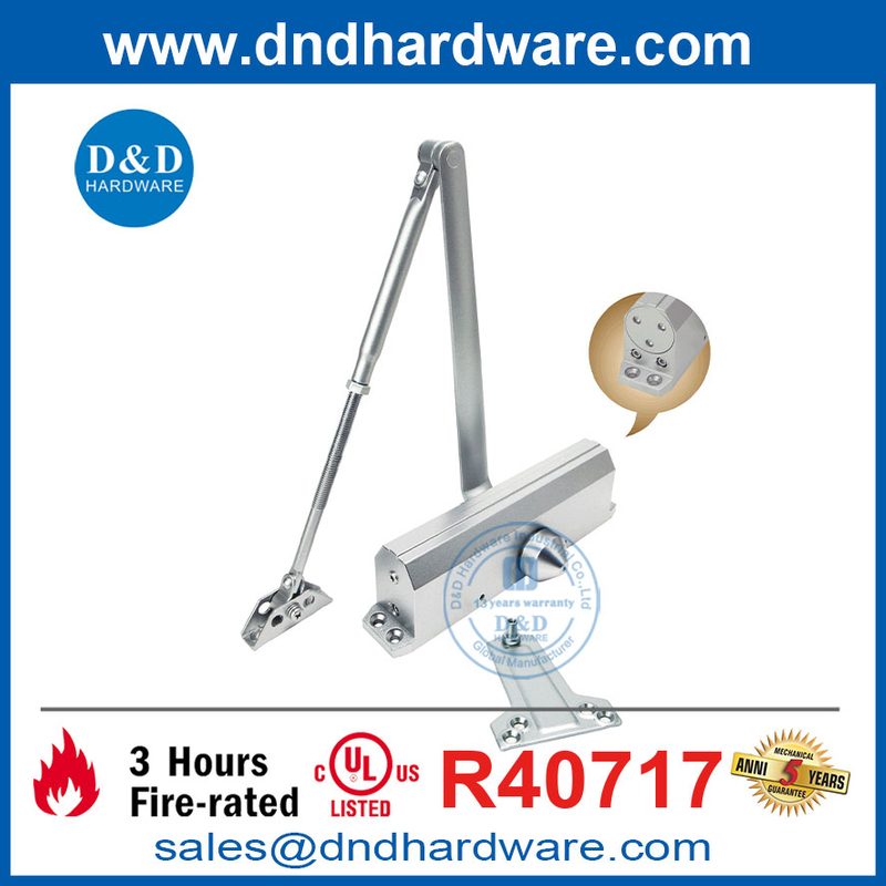 การหล่ออลูมิเนียม UL Fire BC ประตูใกล้สำหรับผู้สูงอายุและผู้พิการ DDDC020BC