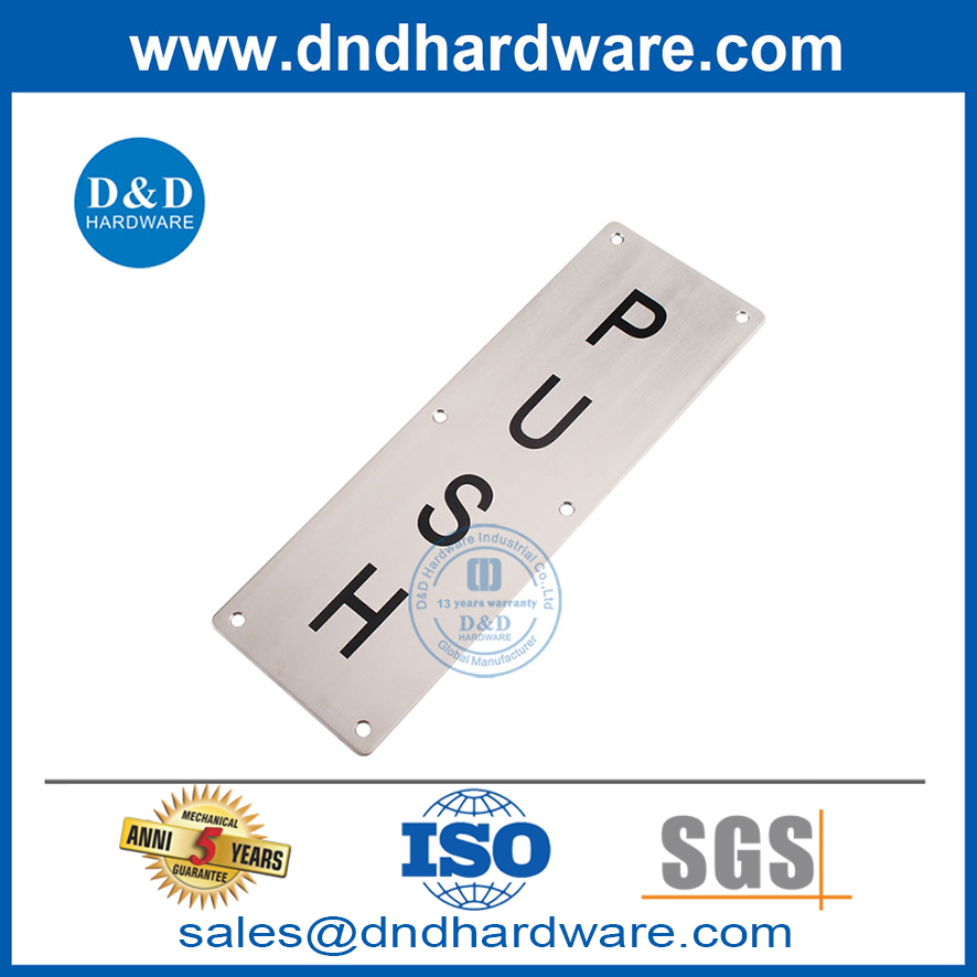 Placa de pressão de aço inoxidável para porta da frente do mercado-DDSP004