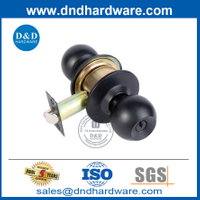 Matt Black Double Cylinder Knobset ในโลหะผสมสังกะสีสำหรับทางเข้าประตู DDLK037