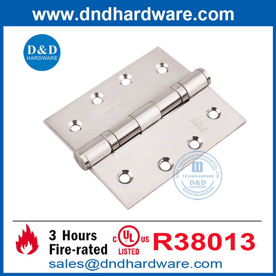 UL แสดงรายการลูกปืนสองลูกสองนิ้วแบริ่งประตูสแตนเลสบานพับบานพับ DDSS001-FR-4X3.5x3.0