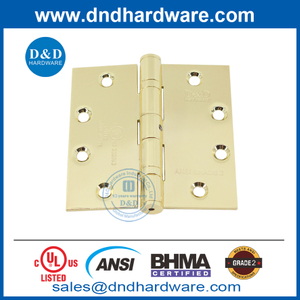 น้ำหนักมาตรฐาน ANSI BHMA ขัดเงาทองเหลือง NRP สแตนเลสบานพับ-DDSS001-ANSI-2-4.5x4.5x3.4
