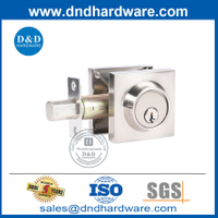 สังกะสีโลหะผสมซาตินนิกเกิลสแควร์ลูกบิดประตูด้านนอก Deadbolt-DDLK030