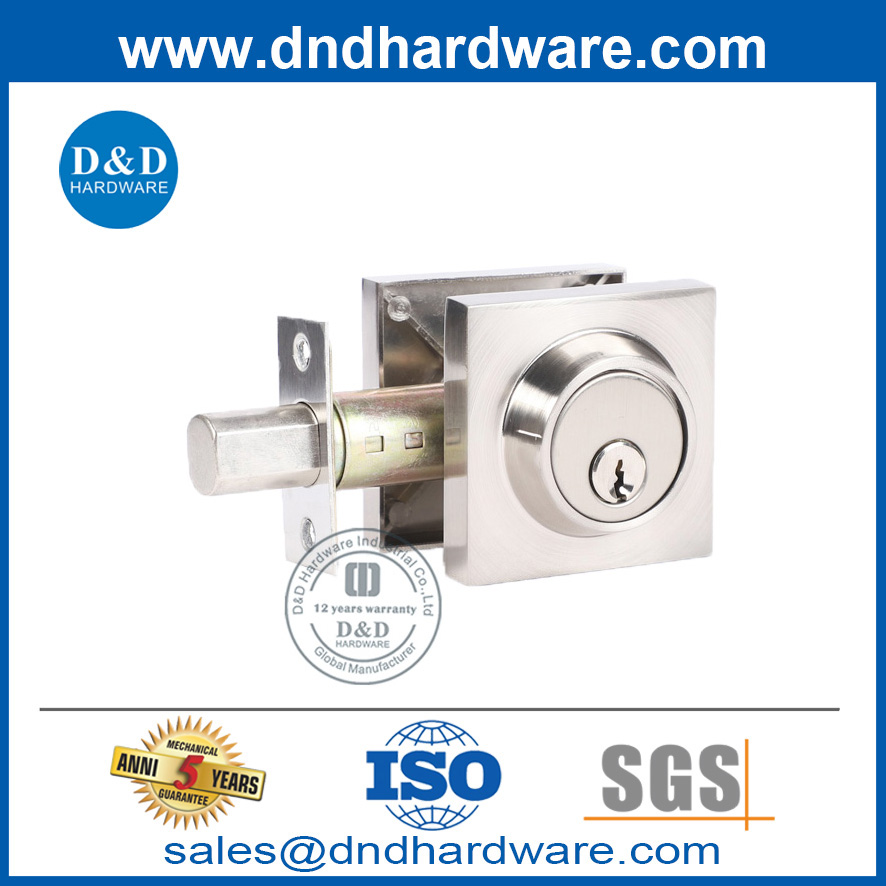 Matt Blakc Zinc Alloy Square Type One Sided Door Knob Lock-DDLK031