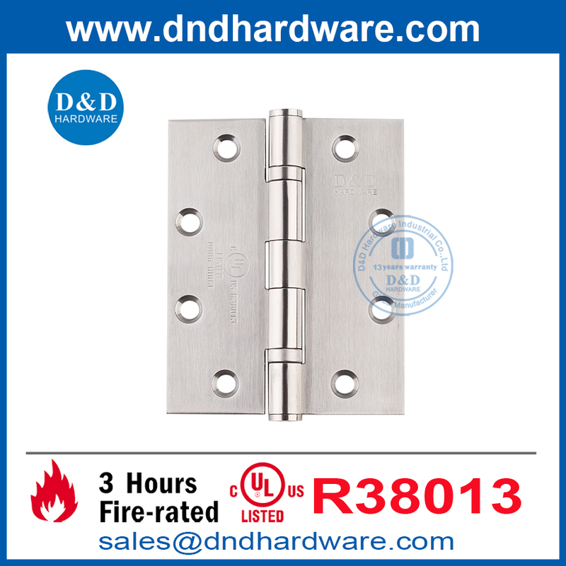 UL Fire ได้รับการจัดอันดับ 3 ชั่วโมง SUS304 บานพับประตูสำหรับอาคารที่อยู่อาศัย DDSS005-FR-5X4X3