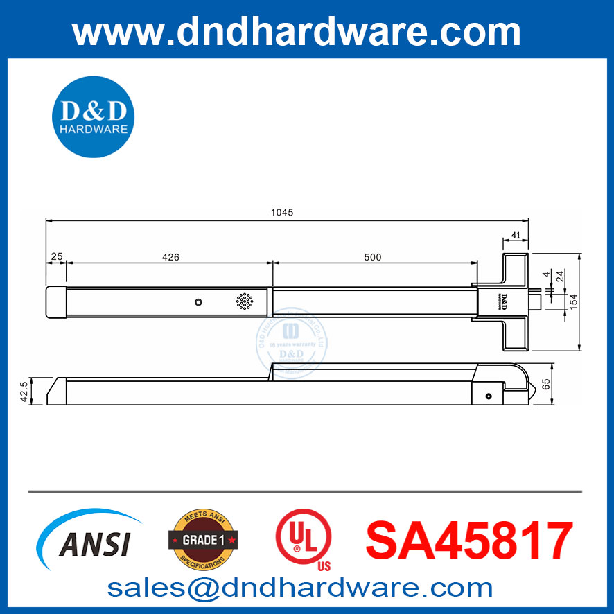 UL ANSI钢制恐慌出口设备带电动警报功能DDPD029