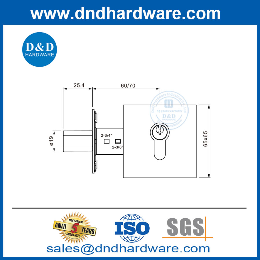 ประตูทางเข้าล็อคด้วย Deadbolt Zinc Alloy Double Cylinder Deadbolt Lock-DDLK021