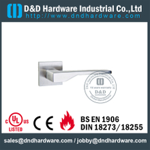 Alavanca de porta de aço inoxidável de prata 304 grau sólido para portas de escritório -DDSH048