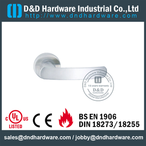 Grade 304 Designer Solid Lever Handle pada Rose untuk Hollow Metal Doors -DDSH010