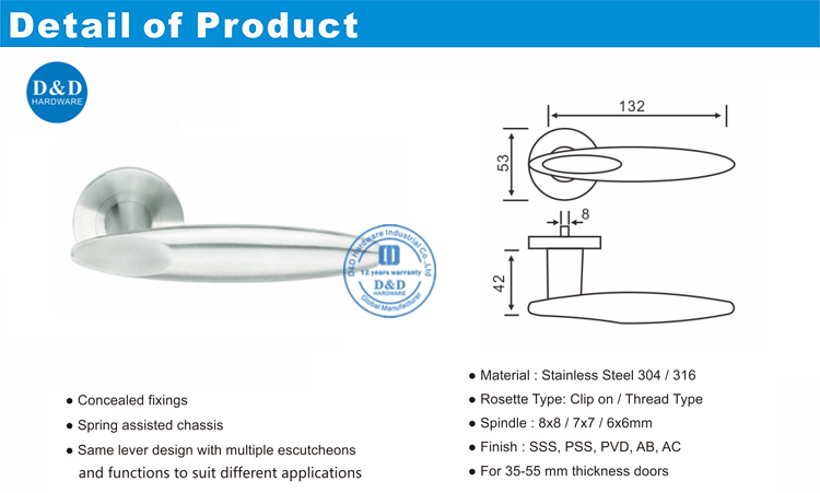 Hardware Pintu Modern Terbaik-DDSH020-D & D