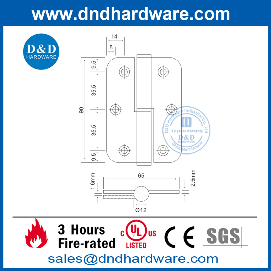 SUS304 Euro Style Round Corner Lift-off Door Engsel-DDSS020