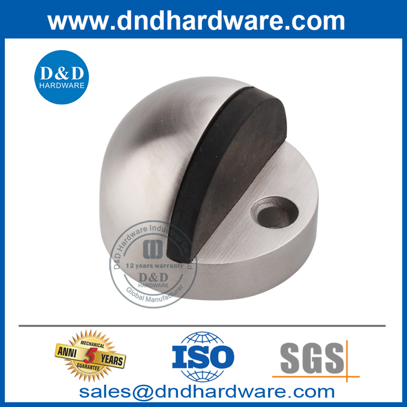 Batente de porta comercial redondo de aço inoxidável prata de design moderno-DDDS002