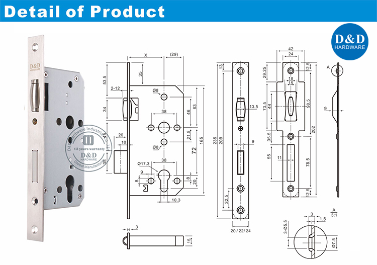 Rollor Bolt Dead Lock-D & D Hardware