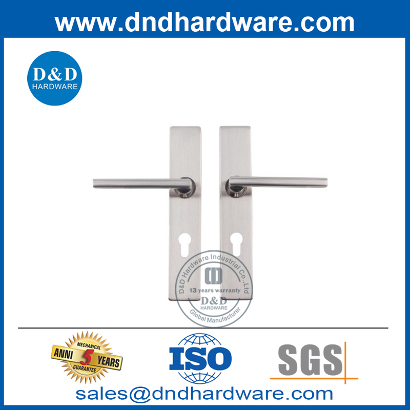 SS304 Maçaneta de canto quadrado na placa traseira para porta interna-DDTP007