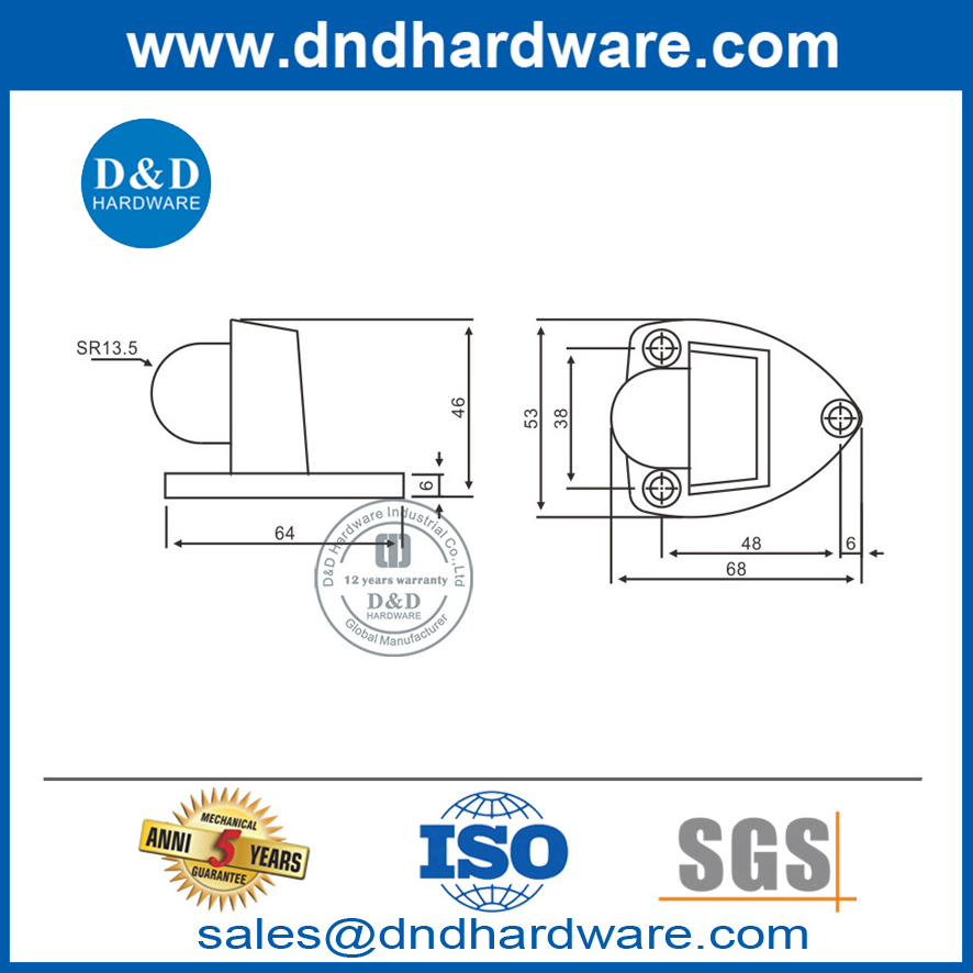Nuevo soporte de seguridad para puerta de dormitorio de aleación de zinc para puerta de aluminio-DDDS029-B