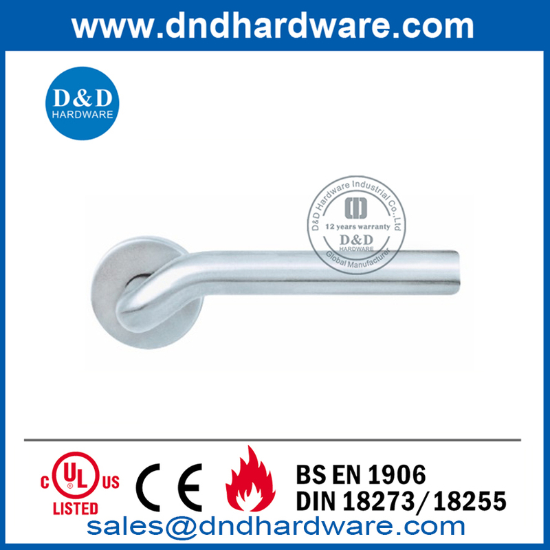 Maçaneta de porta de aço inoxidável contemporâneo-DDTH015