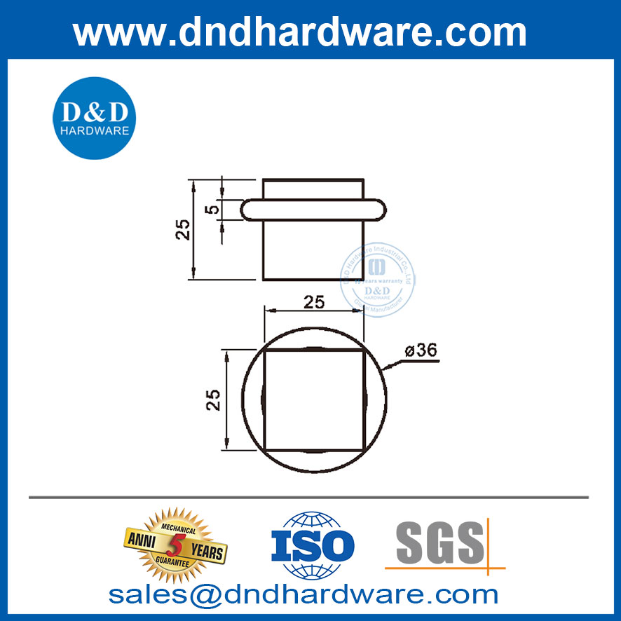 ทันสมัยขนาดเล็กสแตนเลสสตีลประตูรักษาความปลอดภัยสำหรับพื้นไม้ DDDS050