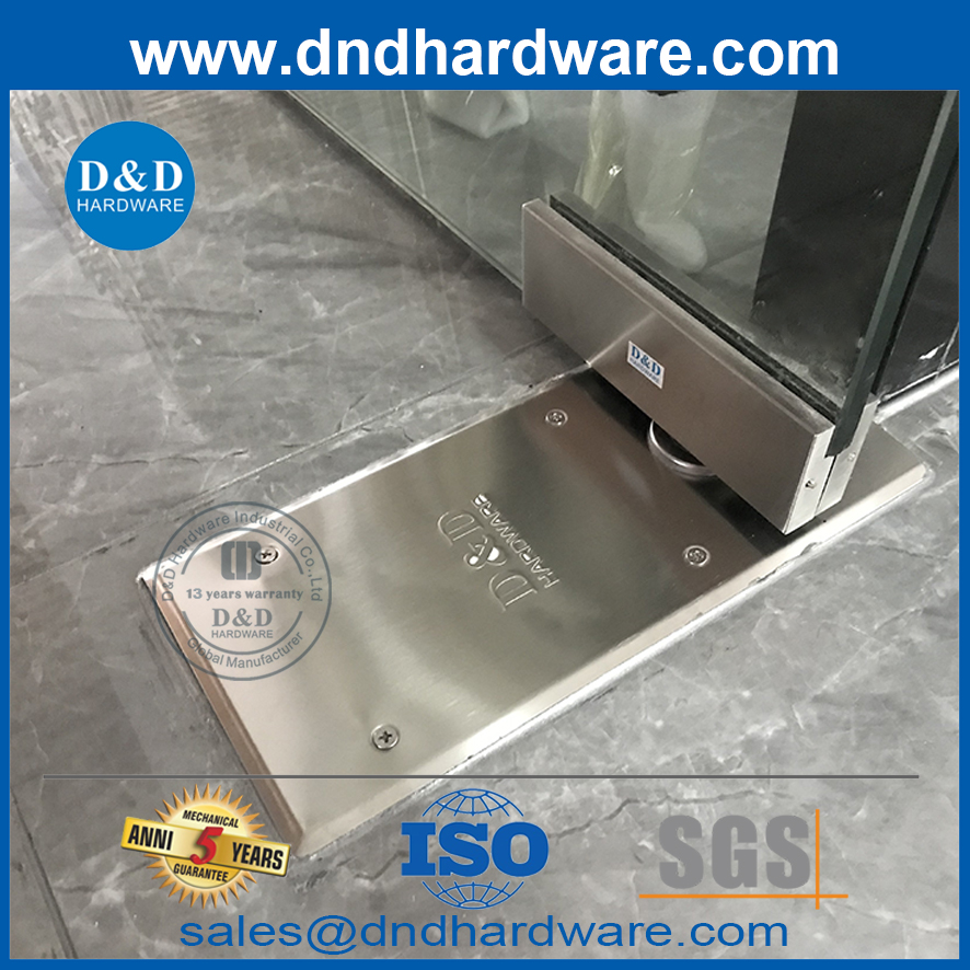 Mola de encaixe de ferragens de porta de vidro com tampa de aço inoxidável-DDFS222