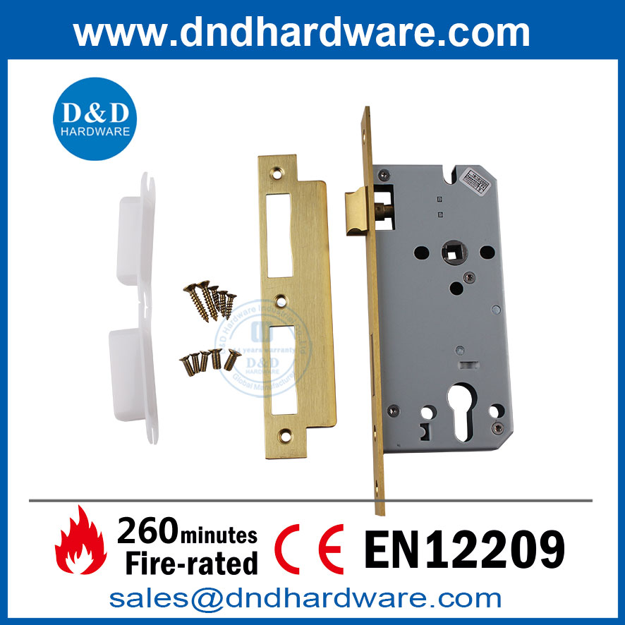 CE EURO SATIN ทองเหลือง SUS304 ประตูทางเข้าประตูความปลอดภัย LOCK-DDML009 