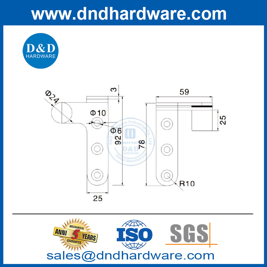 บานพับประตูประตูที่ซ่อนอยู่บานพับประตูพิเศษในสแตนเลส DDCH015