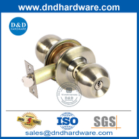 การรักษาความปลอดภัยที่ดีที่สุด Antique Brass Zinc Alloy Bedroom Bedroom Knob พร้อม Lock-DDLK040