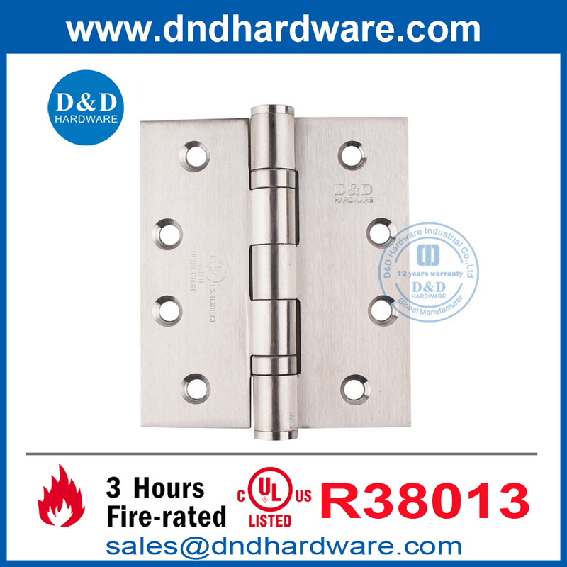 UL แสดงรายการลูกปืนสองลูกสองนิ้วแบริ่งประตูสแตนเลสบานพับบานพับ DDSS001-FR-4X3.5x3.0