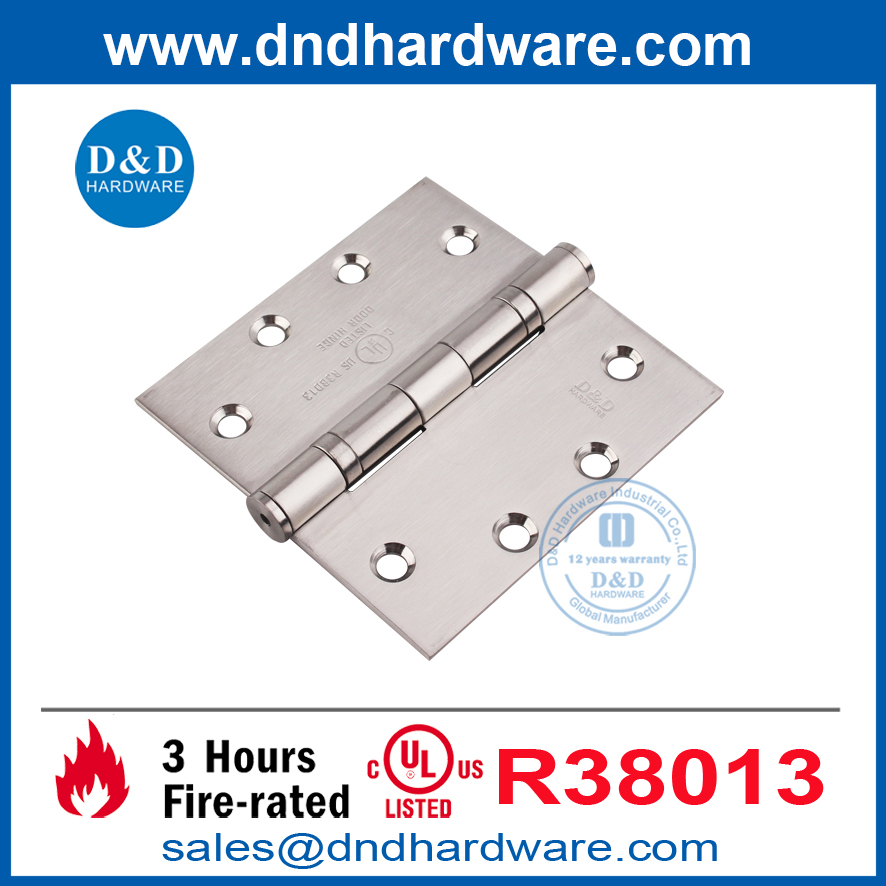 SUS316 ความต้านทานดับเพลิง UL ลูกปืนบานพับประตูสำหรับประตูด้านนอก DDSS002-FR-4.5x4.5x3.4