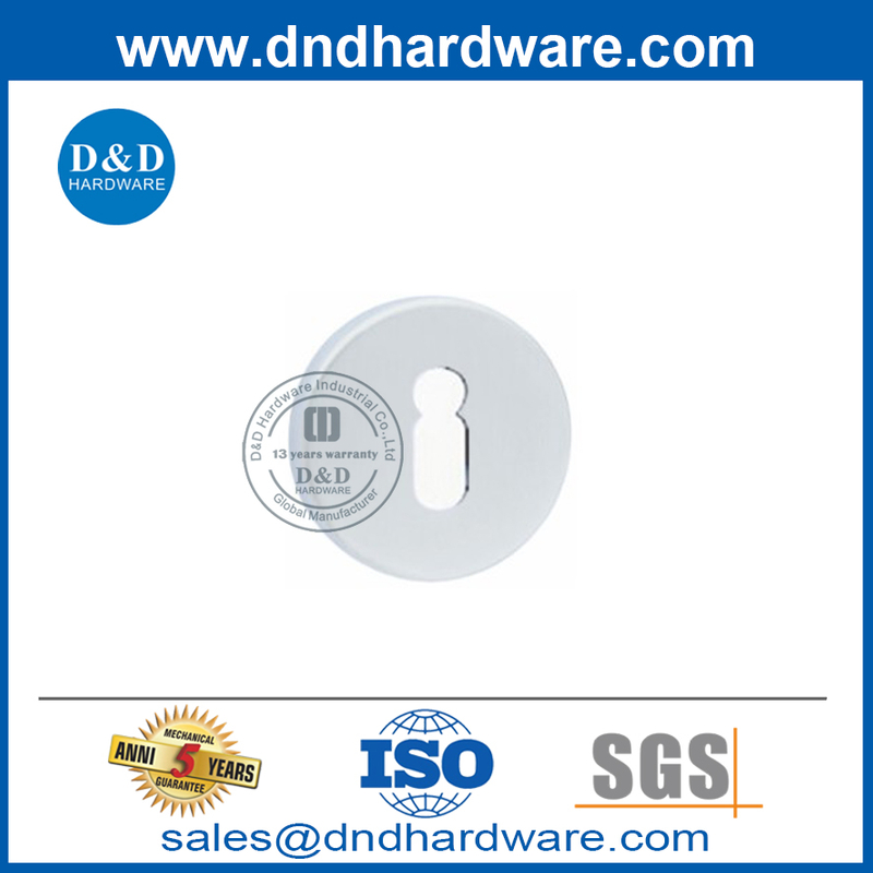 สแตนเลสสตีลประเภททรงกระบอกประตู Escutcheon สำหรับประตูภายนอก DDES006