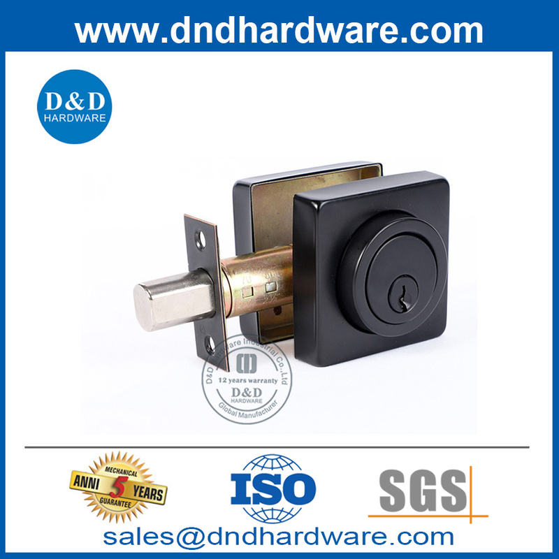 ประเภทสแควร์ Matt Black Zinc Alloy Storeroom Knob Deadbolt-DDLK020