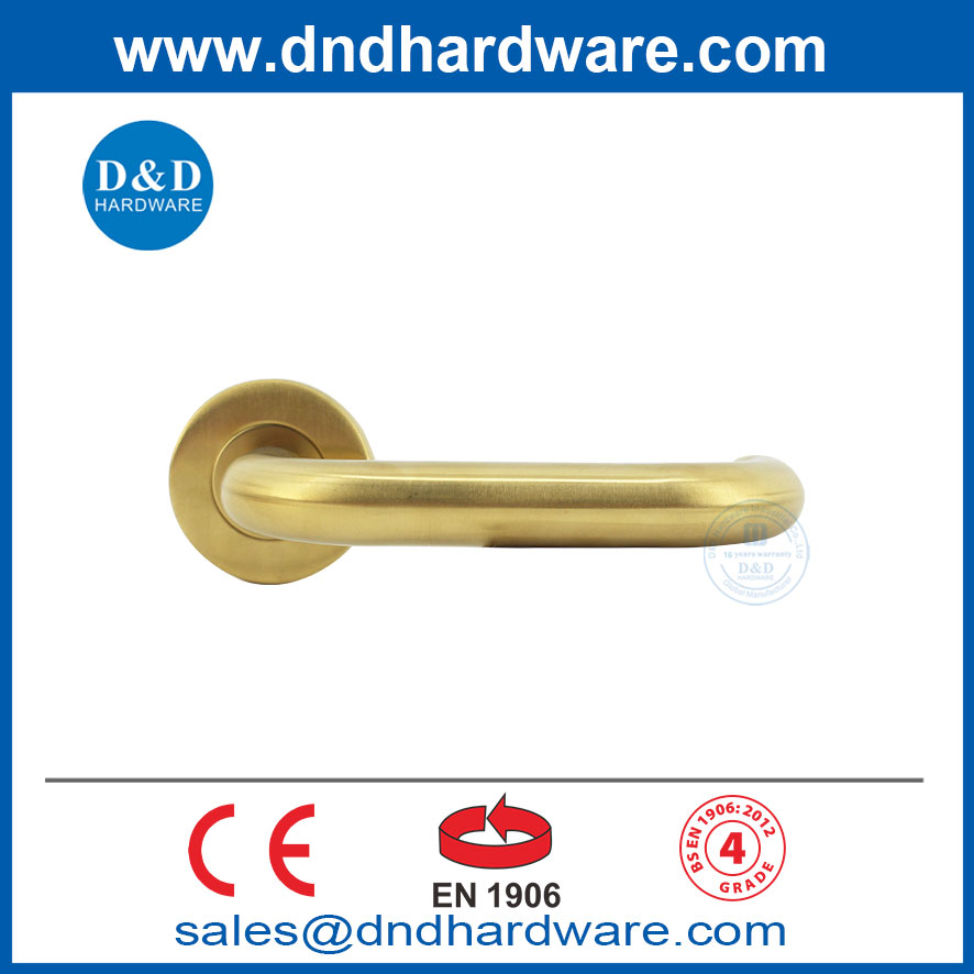 EN1906 ผ้าทองเหลืองทองเหลืองประตูห้องนอนสีทองมือจับคันโยกสไตล์มือจับ DDTH001