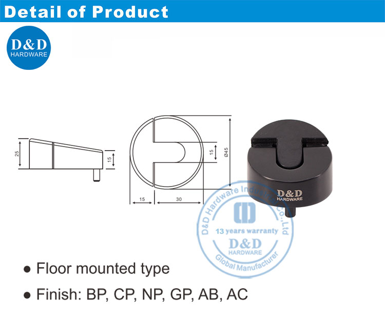 Tapón de puerta negra mate-ddds006