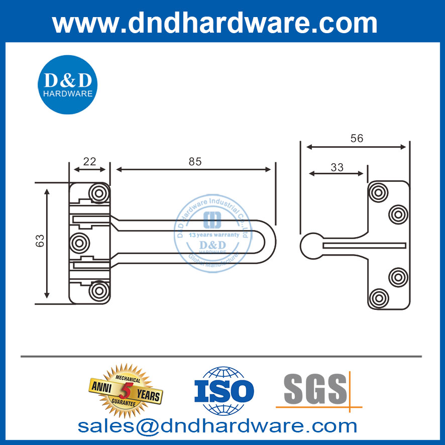 การออกแบบที่ทันสมัย-ทองเหลืองประตูหลักป้องกันโดย Zinc Alloy-DDDG008