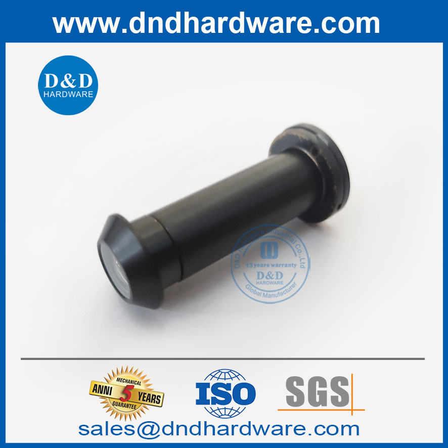โลหะผสมสังกะสี Matt Black 160 องศาผู้ชม Peephole สำหรับประตูหลัก DDDV001
