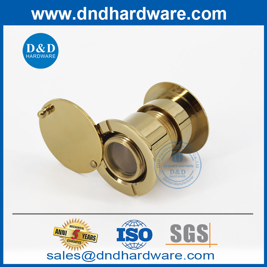 Gold Plated 200 องศา Alloy Hotel Door ผู้ชมพร้อม Cover-DDDV003