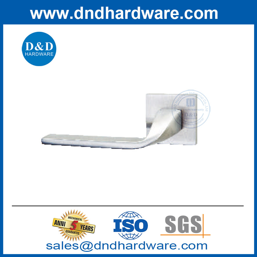 Passagem Maça de porta quadrada aço inoxidável alavanca sólida portas de privacidade Handles-DDSH055