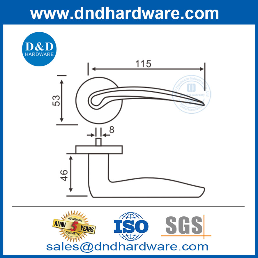 สแตนเลสที่จับประตูภายในที่ทันสมัยสำหรับอาคารรัฐบาล DDSH027