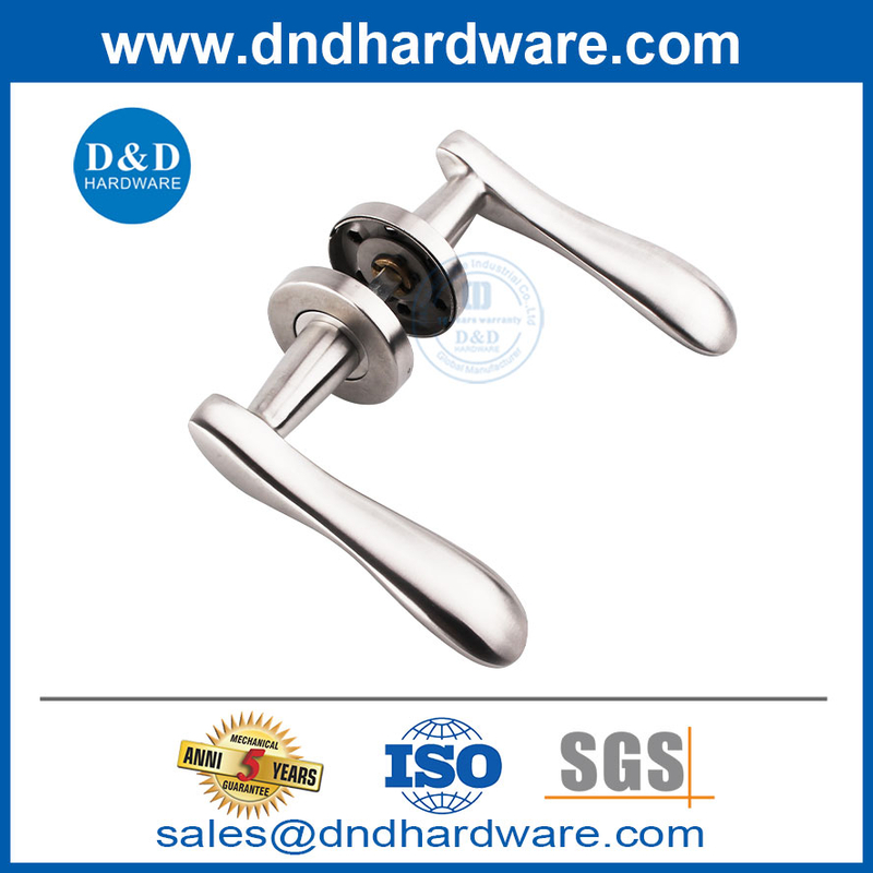SS304 ที่จับคันโยกประตูห้องนอนขั้นพื้นฐานสำหรับประตูไม้ DDSH014