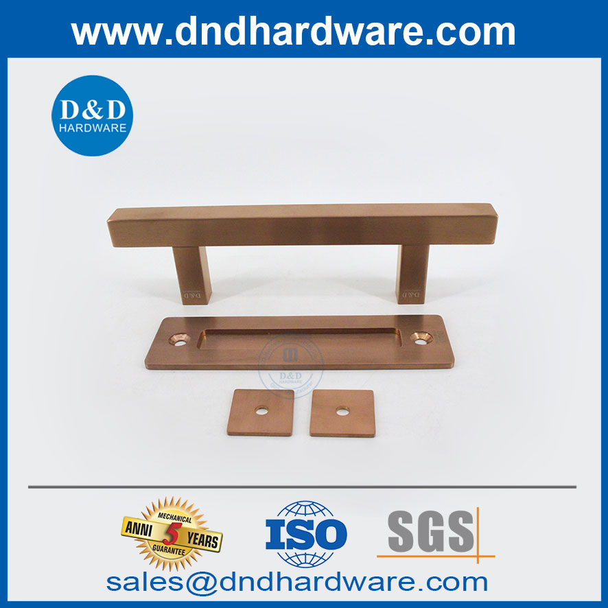 Satin Rose Golden Barn Door Flush มือจับประตูโรงนาขนาดใหญ่ที่จับ DDBD104