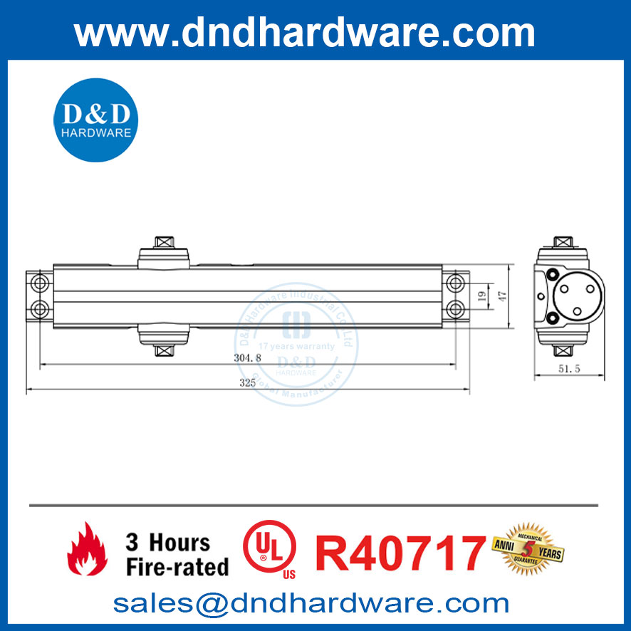 UL Fire Rated Delat Action EN1-EN6 Wooden Door Spring ใกล้ DDDC059DA