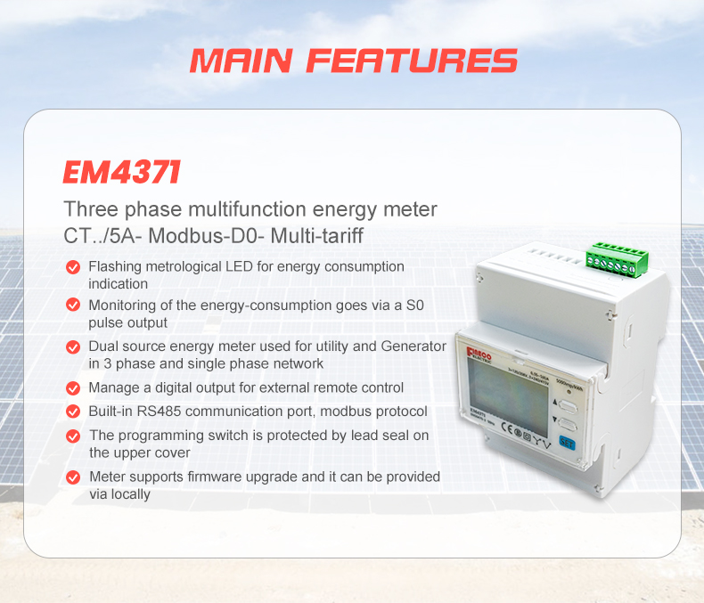 EM4371 CT ../5A four modular EV charging smart energy meter Buy ev