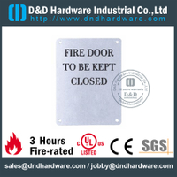 SS304 Placa de firmas cuadrada para puertas cortafuego 130x170mm para puertas resistentes al fuego - DDSP010