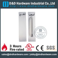 Manija árabe de acero inoxidable 304 de grado árabe sobre placa para puertas de madera exteriores -DDPH024