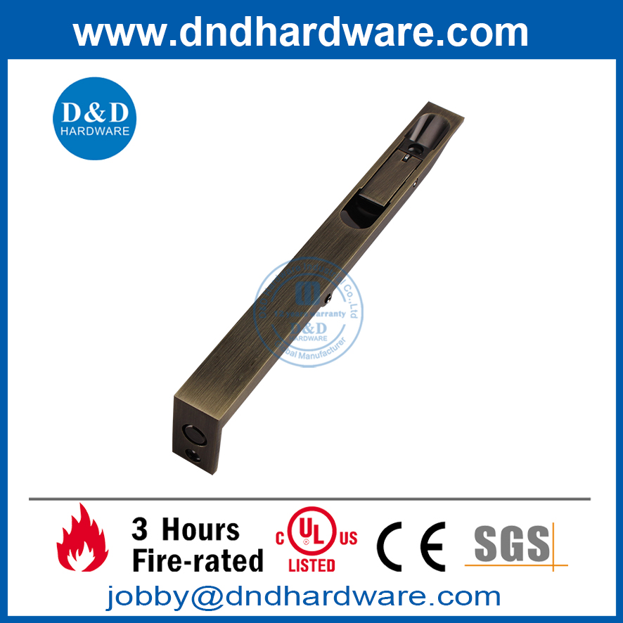 用于金属门的重型不锈钢仿古黄铜平门螺栓 -DDDB001