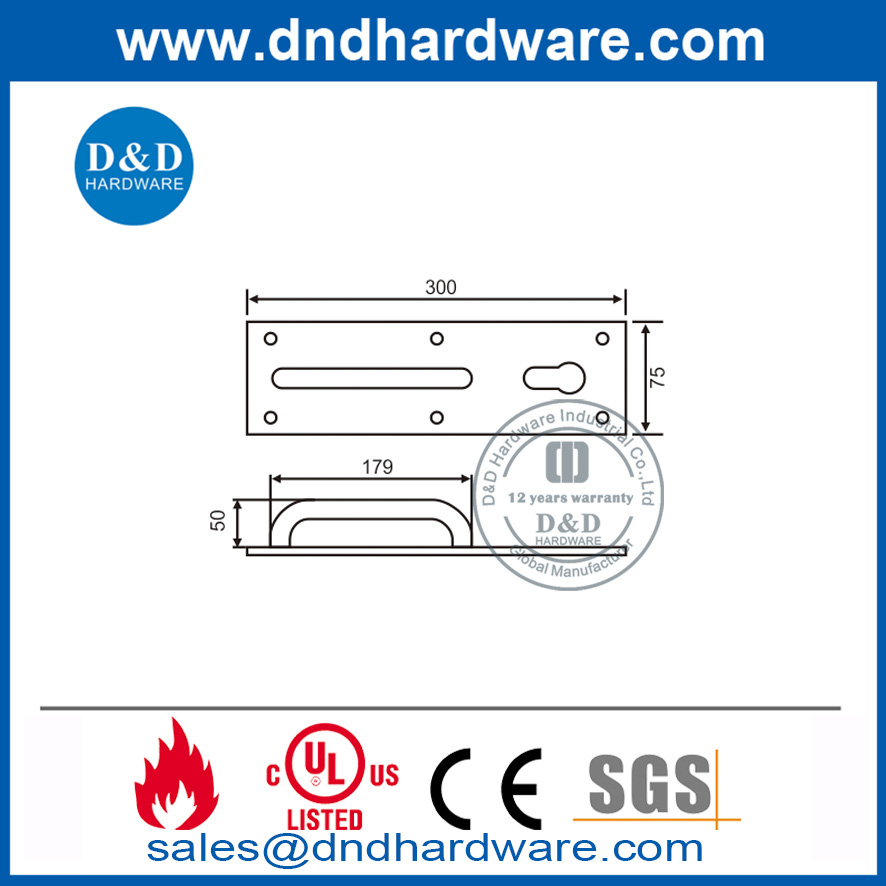 欧式气缸孔不锈钢夜锁板-DDPD017